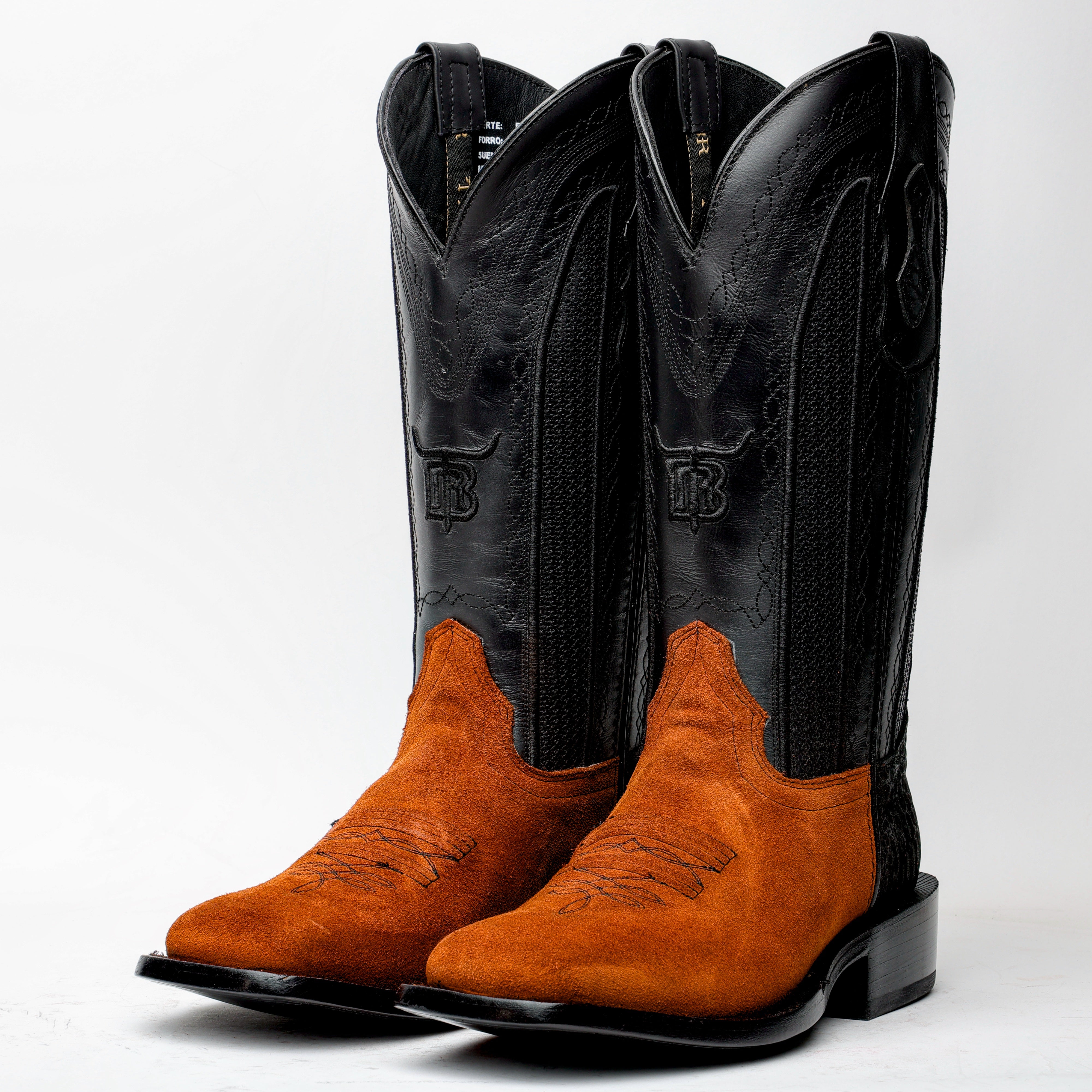 Cognac Rough-Out Boots - Square Toe