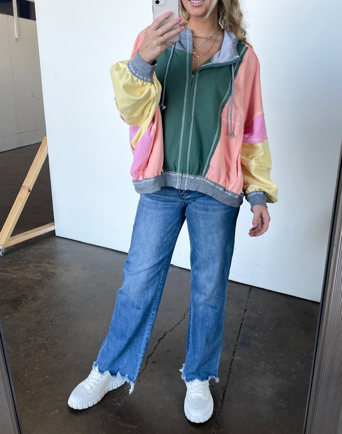 Edge Color Block Hoodie