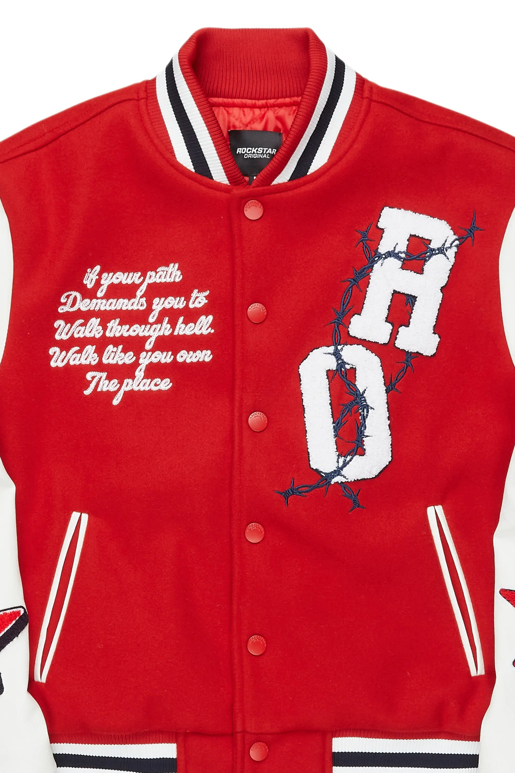 Sherniqua Red Oversized Varsity Jacket