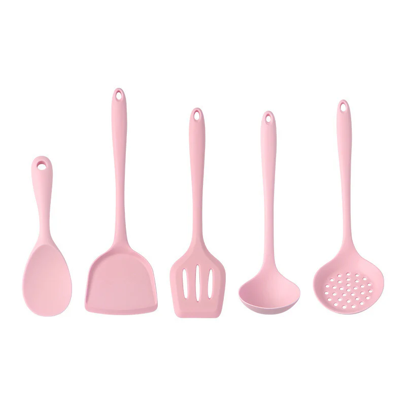 Green-Pink Silicone Kitchen Utensil Set