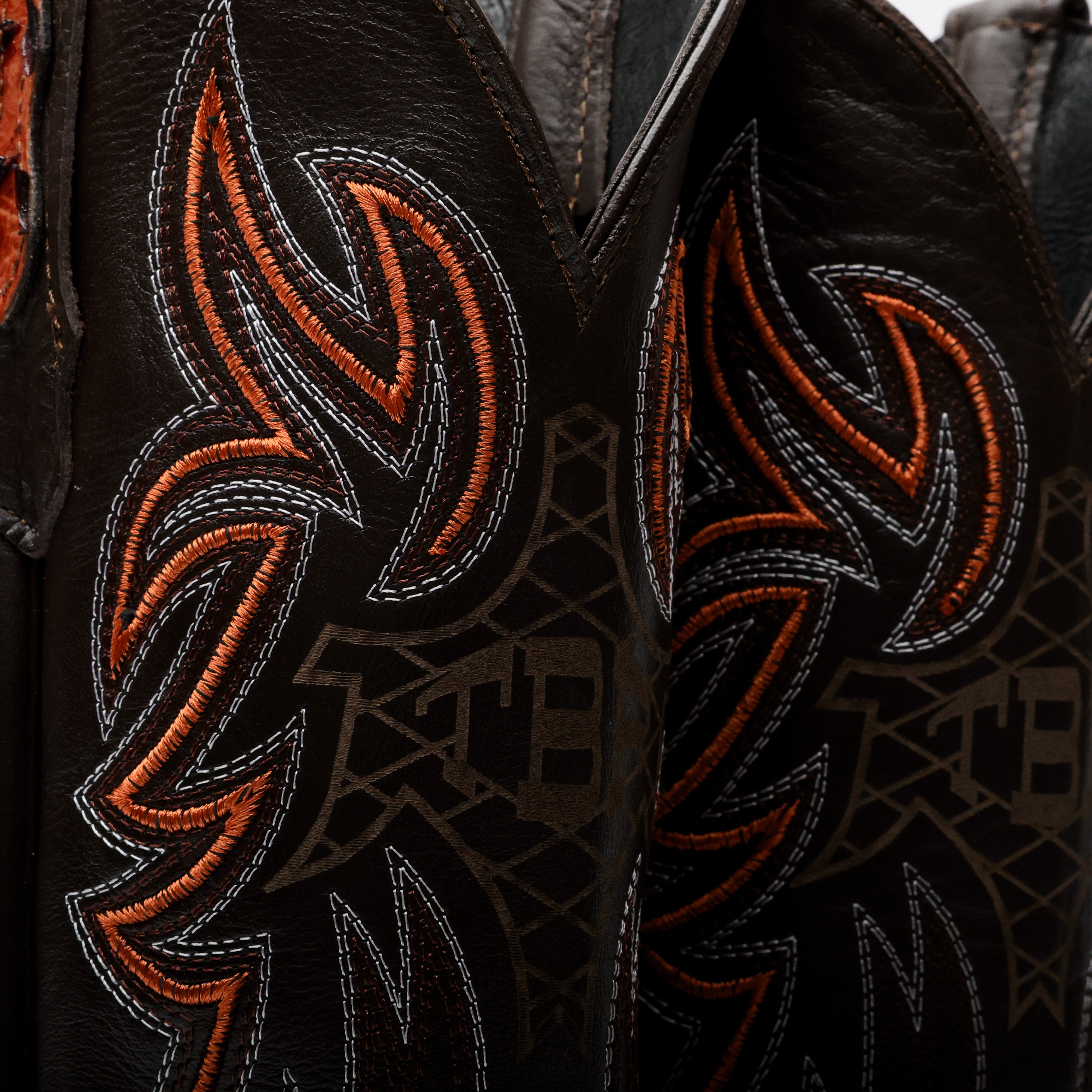 Cognac Python Leather Boots - Square Toe