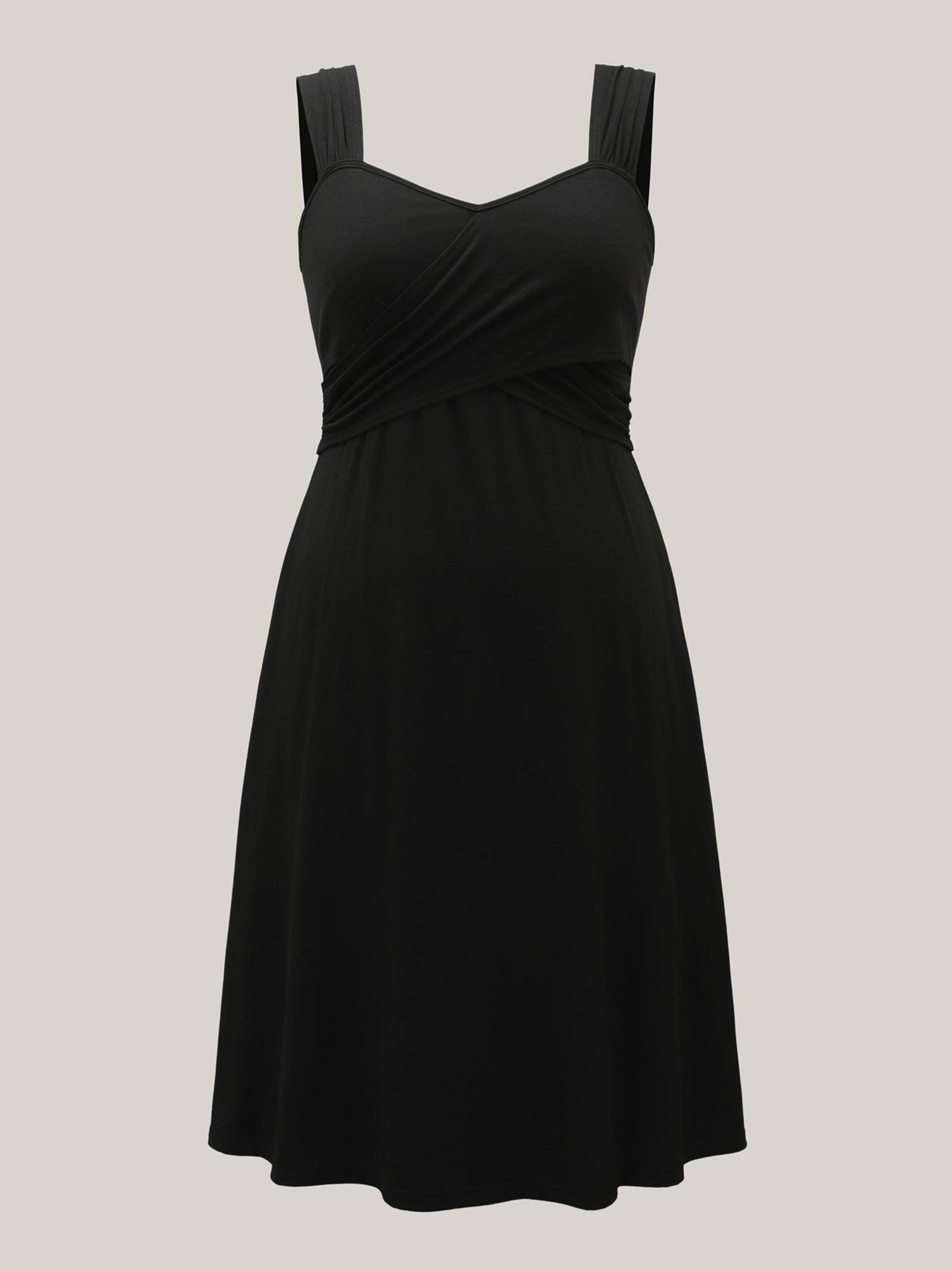 Crosswrap Bodice Pockets Midi Dress