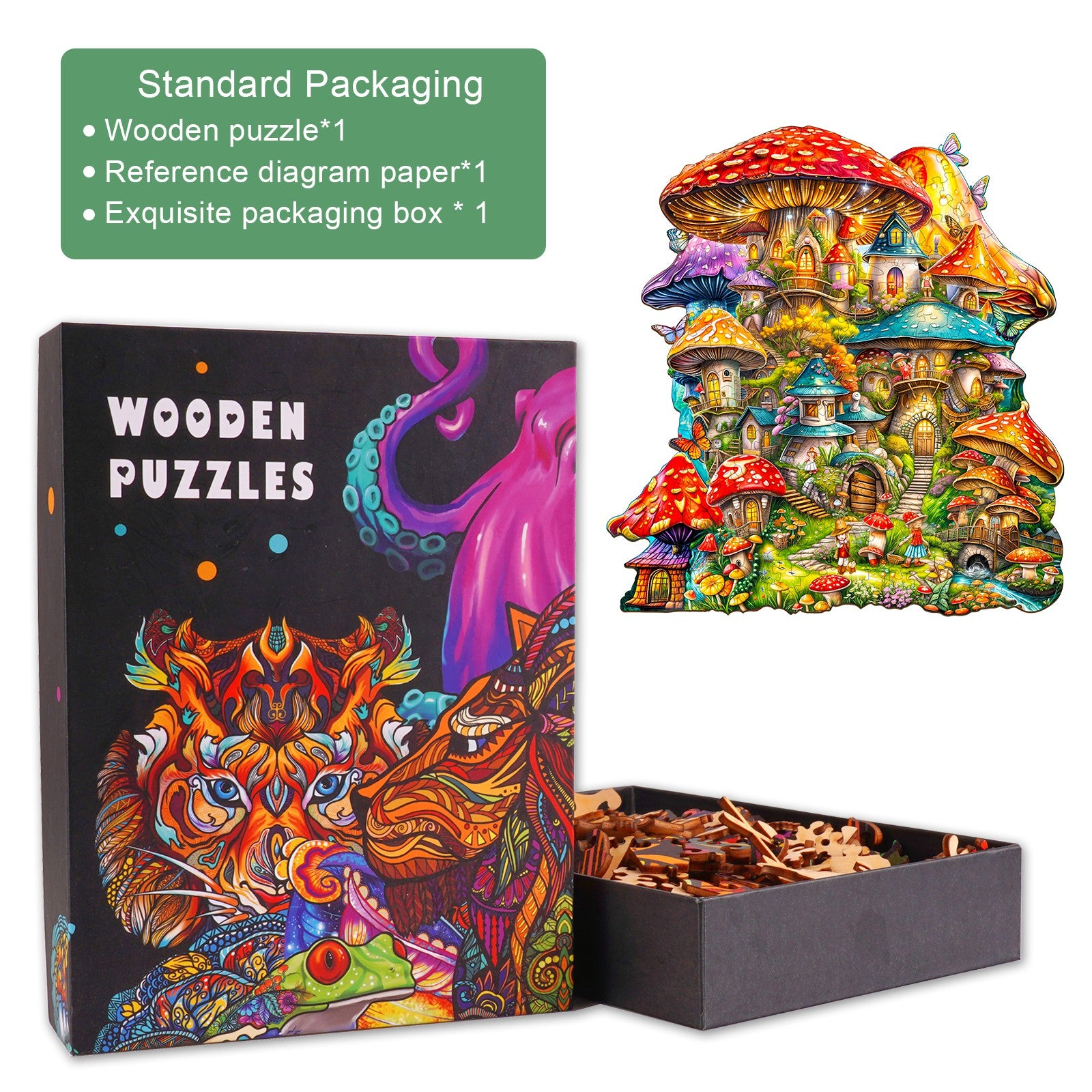 Mushroom House Wooden Jigsaw Puzzle