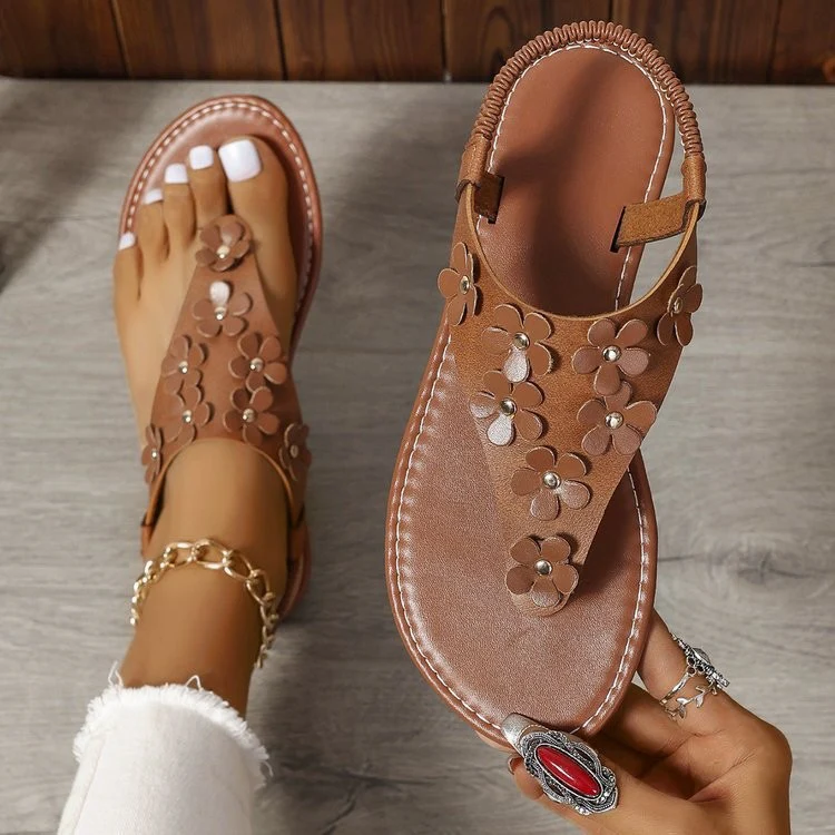 Toe Post Flats Sandals (2 color options)