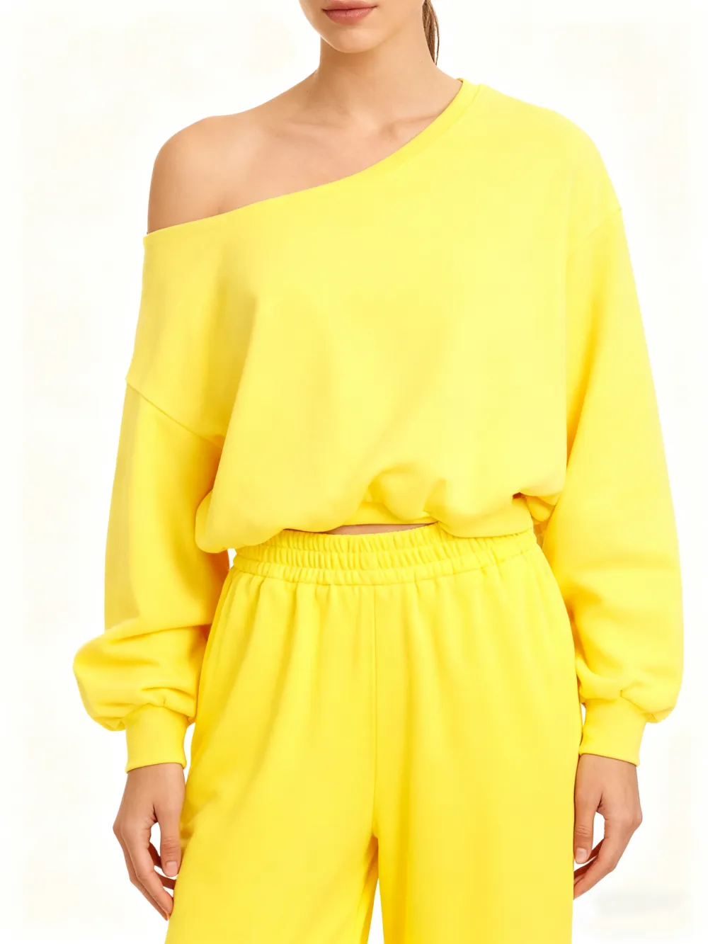 Women's Casual Drop Shoulder Top & Wide Leg Pants Set