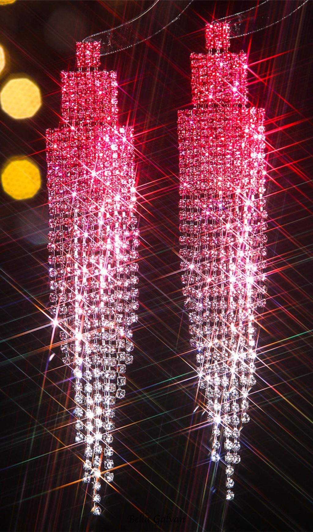 Dix Rhinestone Tassel Earrings