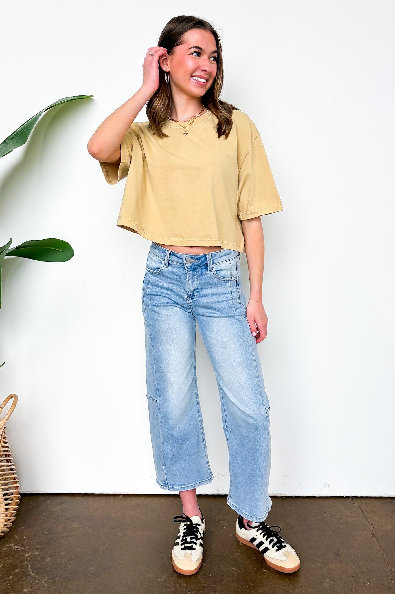 Crop Wide Leg Seam Detail Pants
