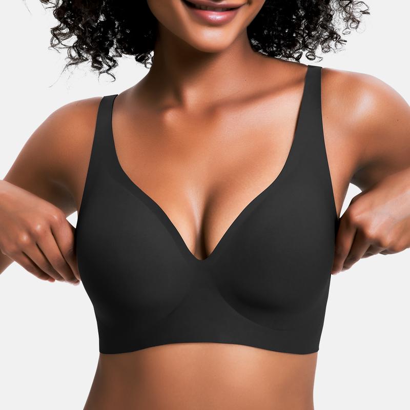 Women’s Wireless Push-Up Deep V Seamless Comfort Bra