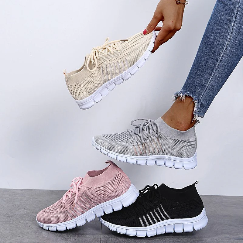 Breathable Mesh Lace Up Sneakers (multiple color options)