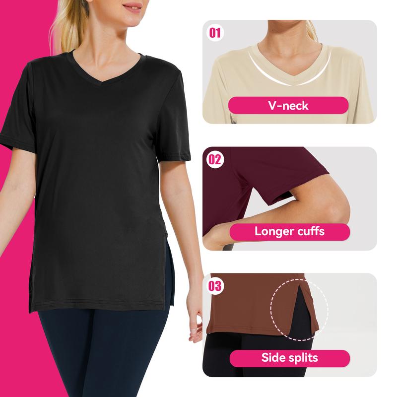 Plus Size Women’s V-Neck T-Shirts – Lightweight Breathable Casual Tops for Summer
