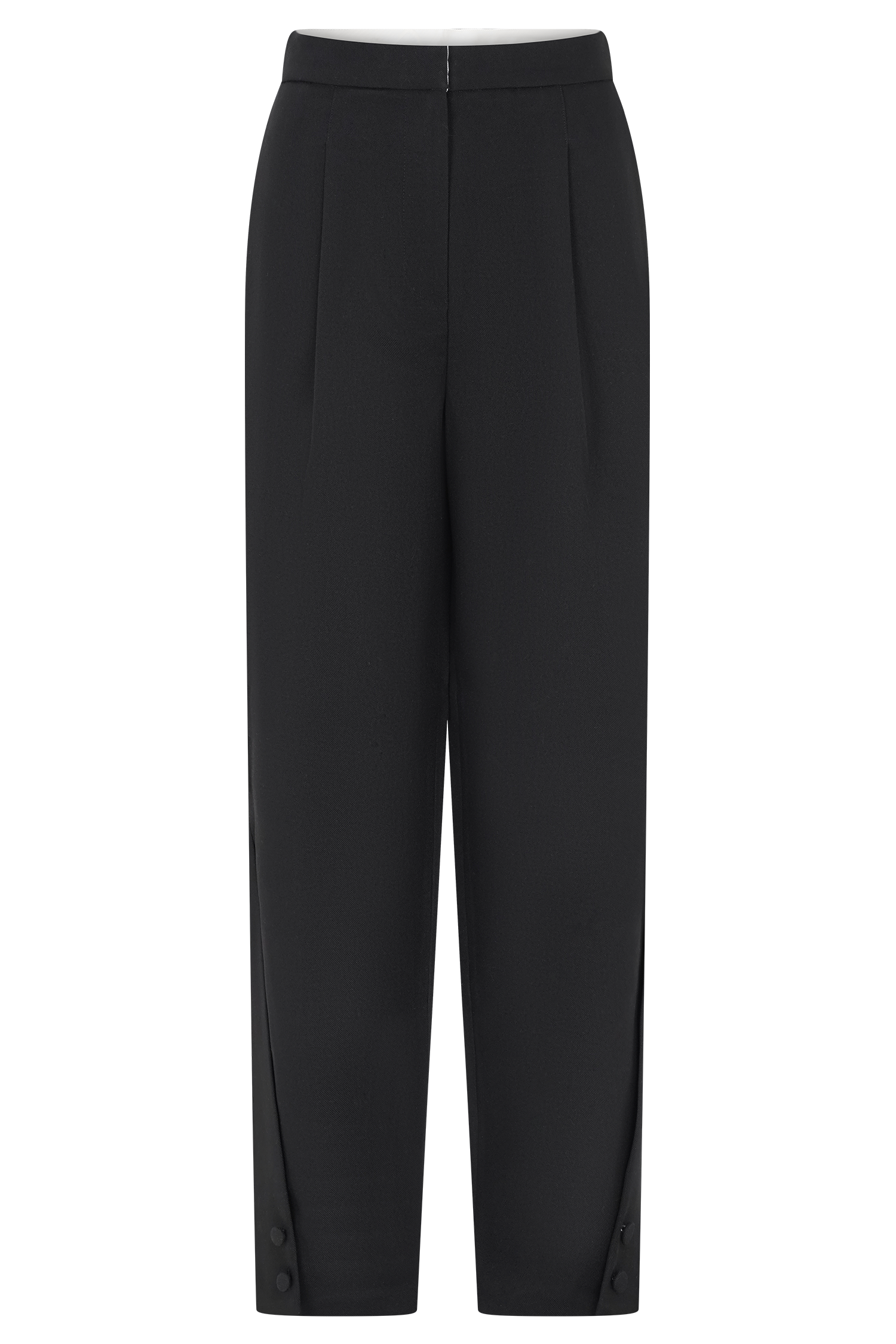 Black Barrel Leg Suiting Pants