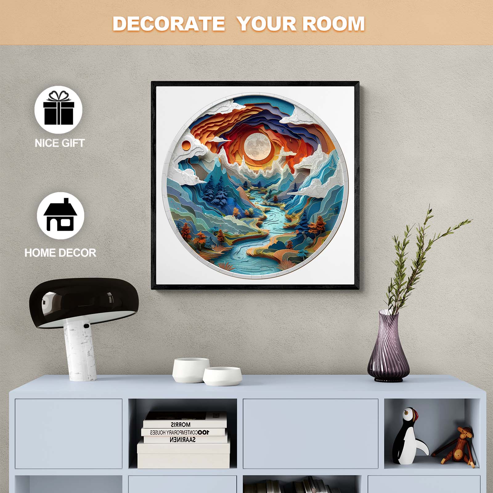 3D vision inside the cave-3 Wooden Jigsaw Puzzle