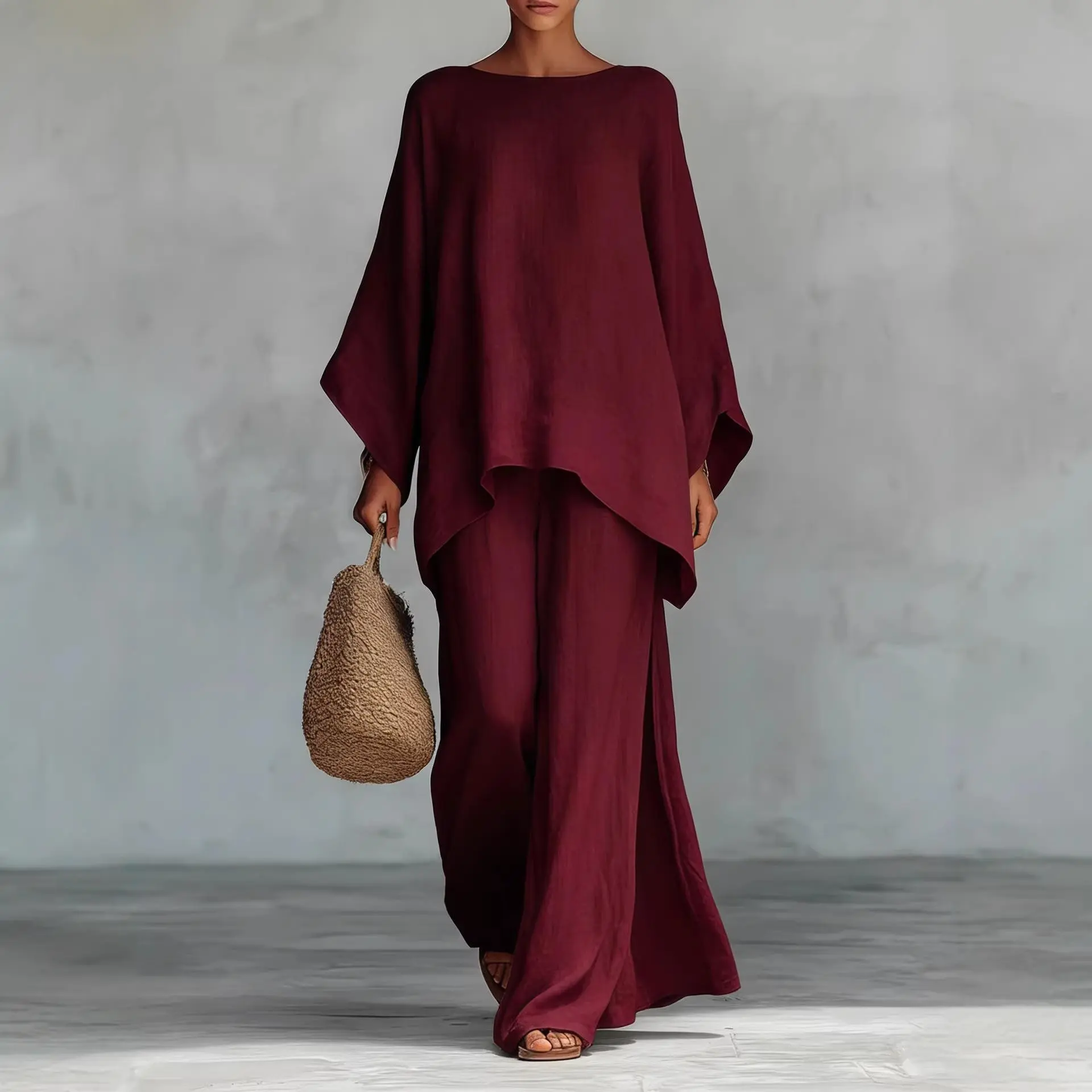 Boho Linen Two-Piece Set – Breezy Vacation Outfit