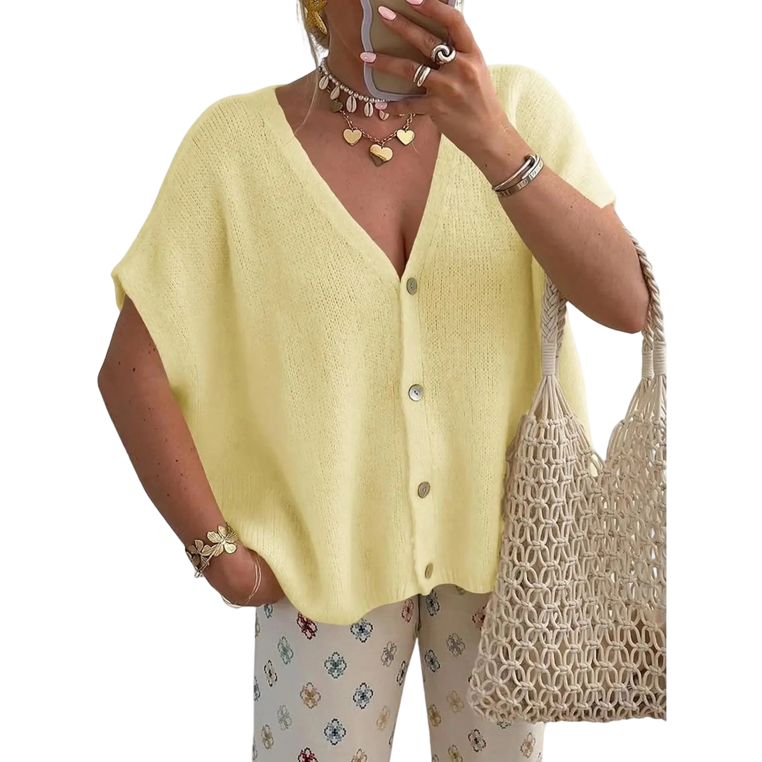 Women's Lightweight Oversized Batwing Sleeve Cardigan