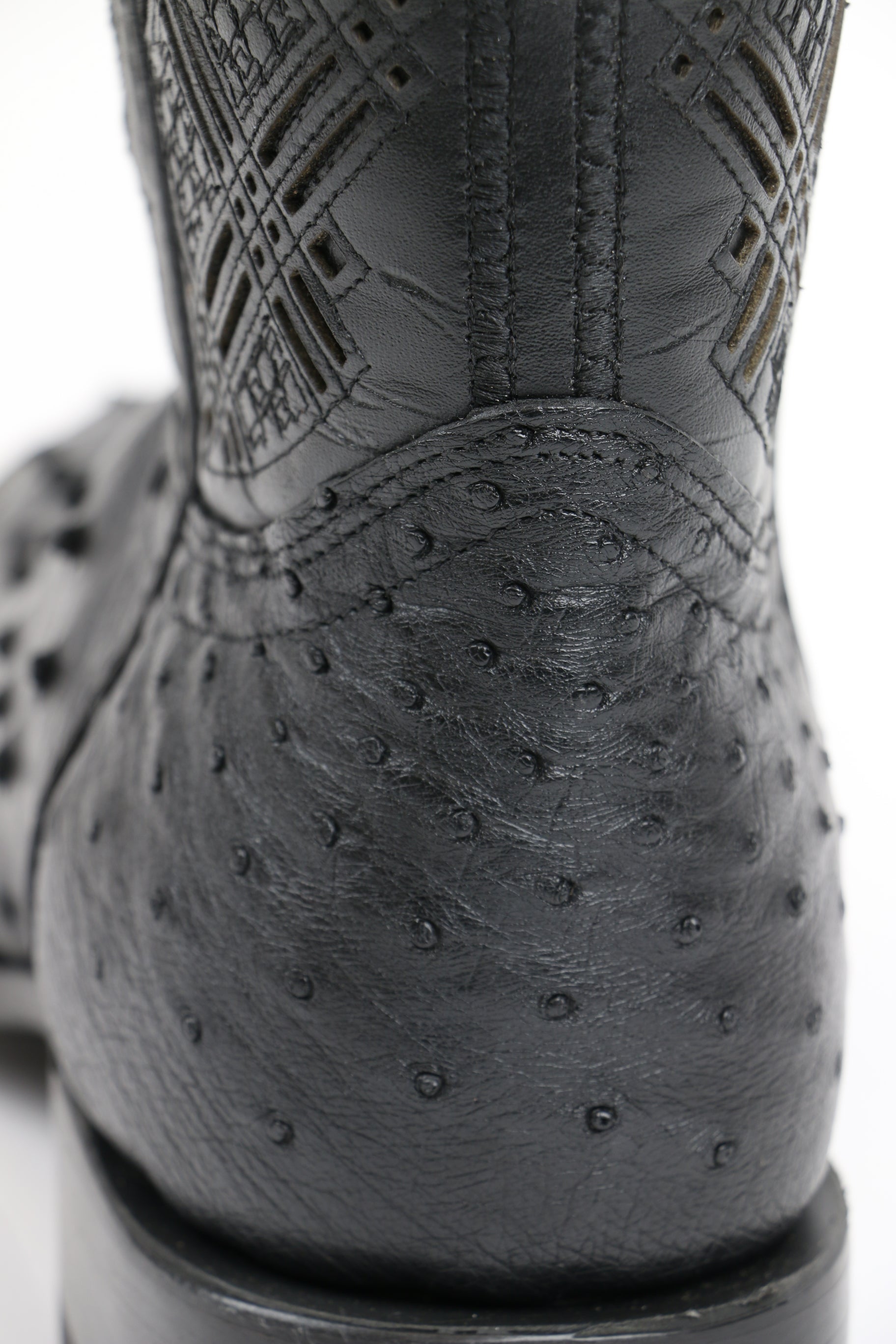 Chero's Premium Exotic Ostrich Triple Black Clearance Sale 70%OFF