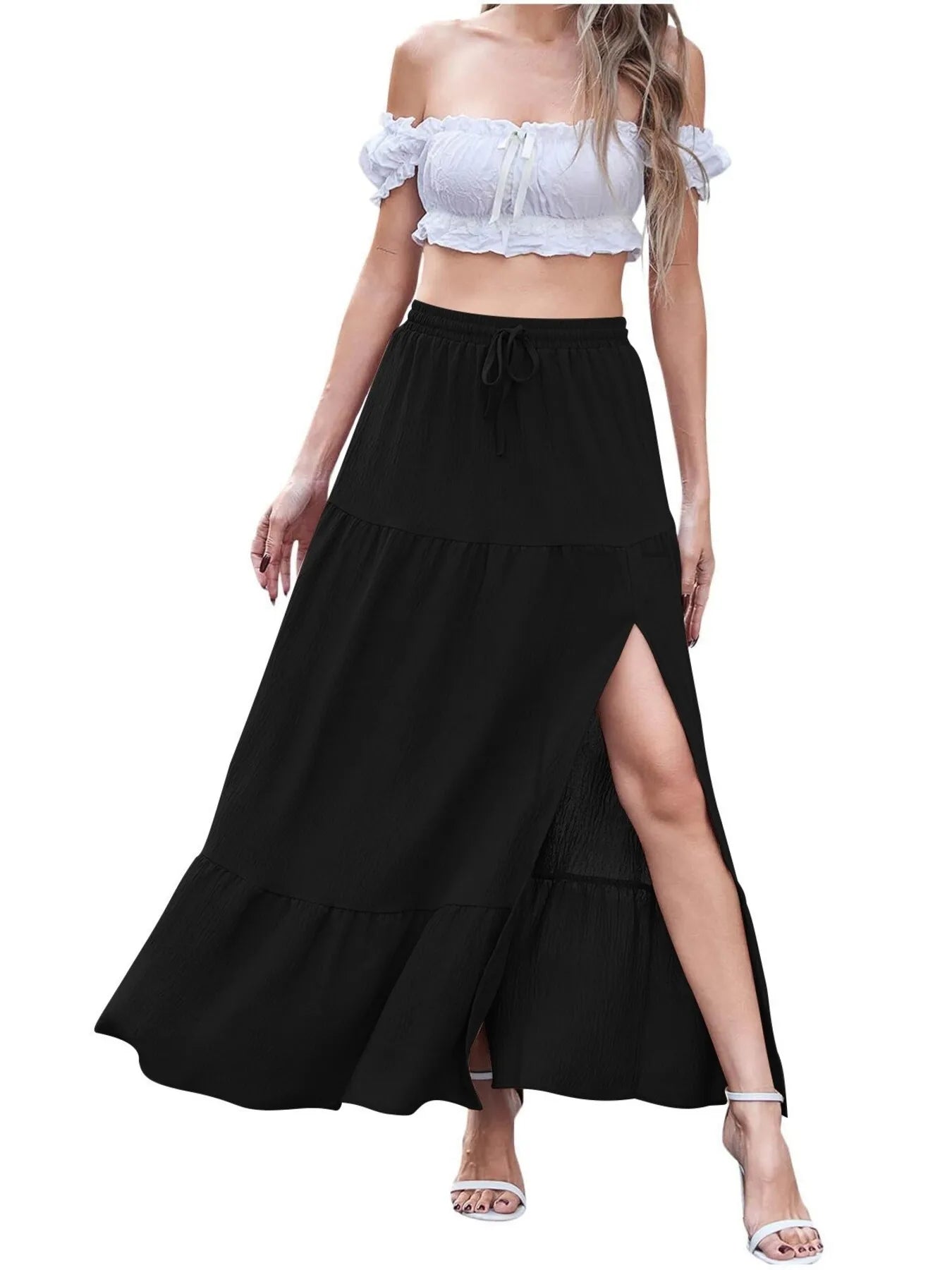 Full Size Slit Maxi Skirt Plus Size