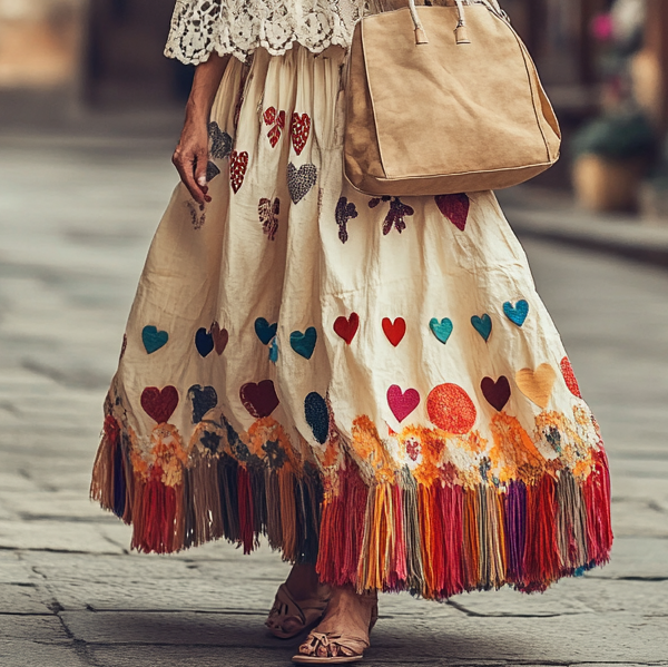 Vintage Loose Linen Patchwork Dress bac5