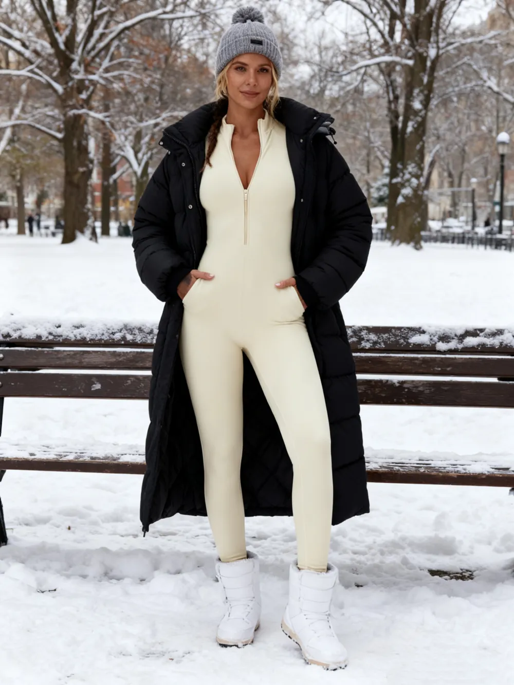 Women's All-Season Zip Sports Yoga Jumpsuit