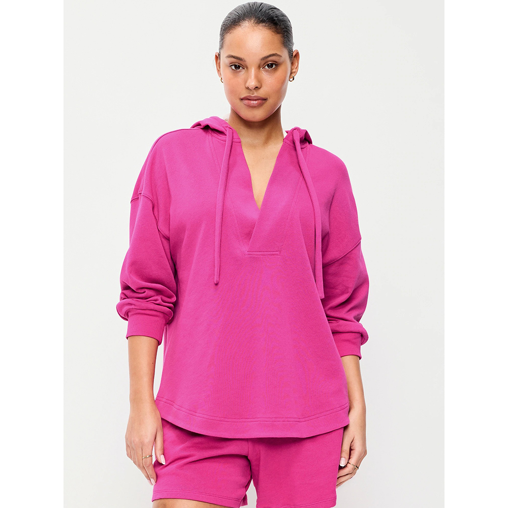 Women's 2 Piece Outfits Oversized Tunic Beach Hoodie  Shorts Set