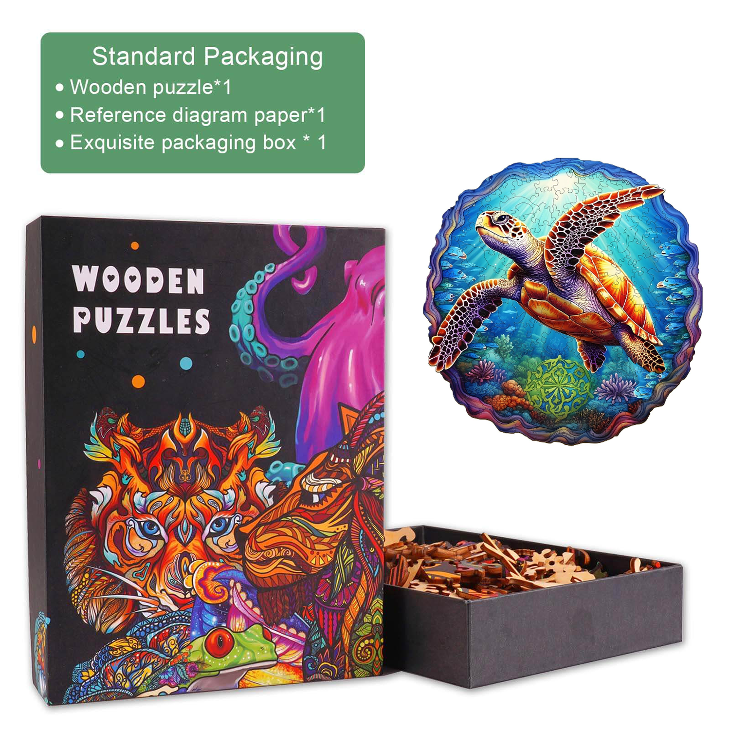 Deep Sea Turtles -1 Wooden Jigsaw Puzzle