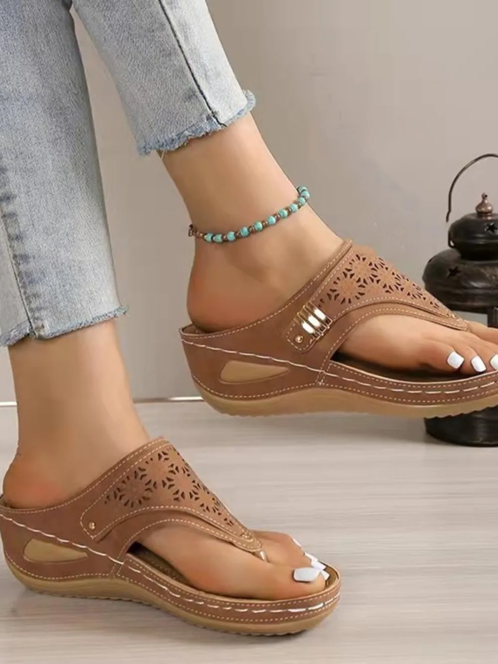 Cutout Toe Post PVC Sandals (multiple color options)