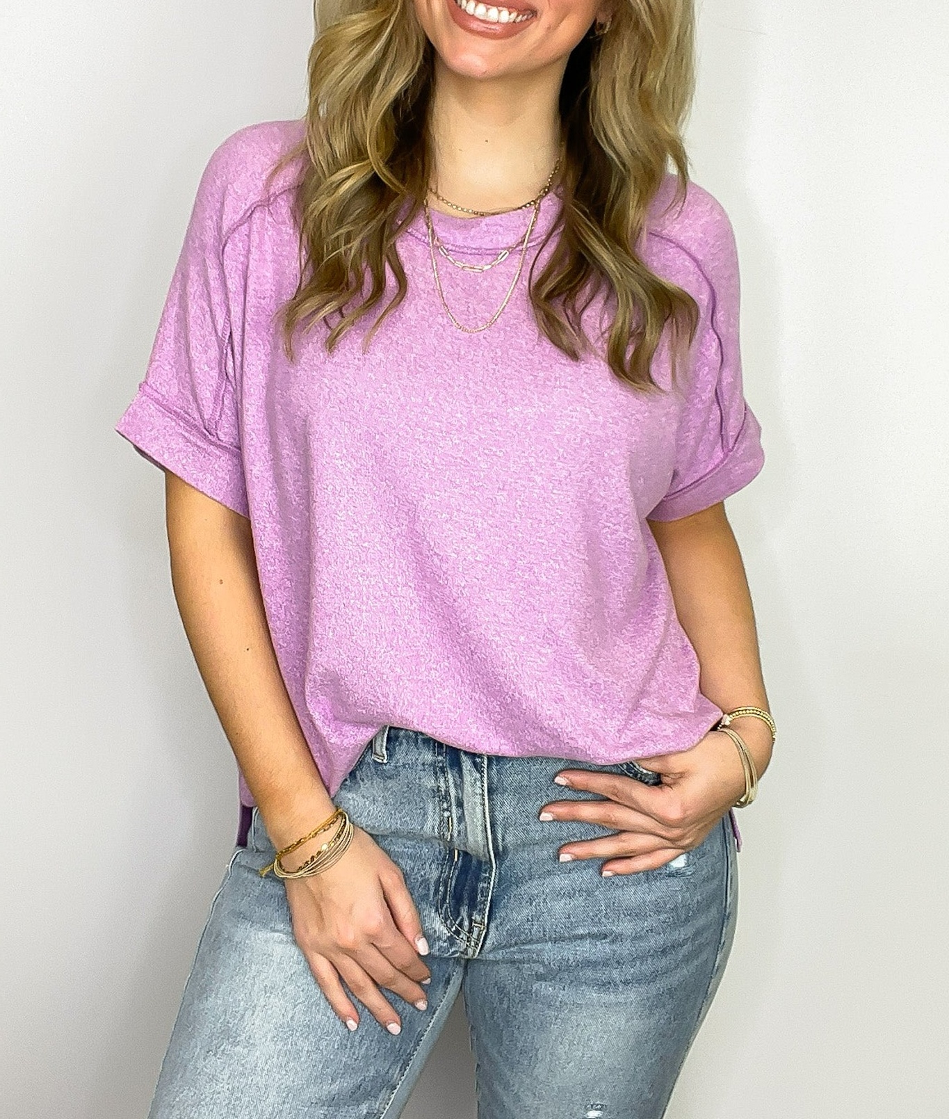 Sunday Muse Melange High Low Tee