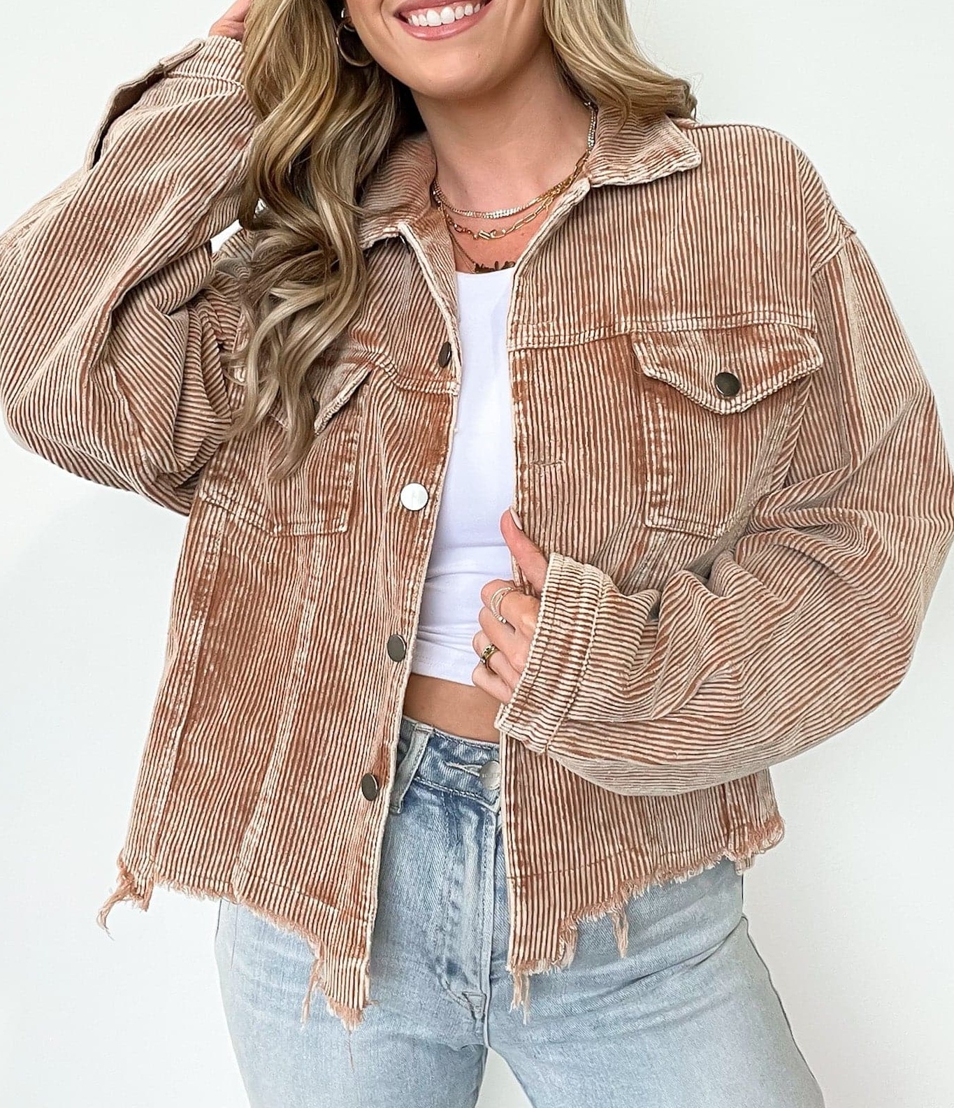 Mainstream Raw Edge Corduroy Jacket