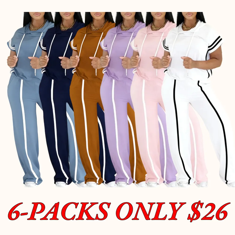 Women's Spring/Summer Hooded Top and Casual Trousers Set