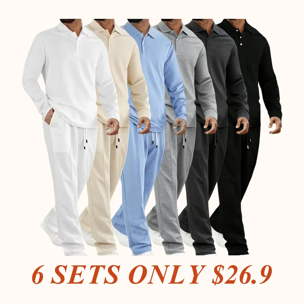 2-piece men's luxury retro suit set - Four season long sleeved jacket and pants with chest pocket