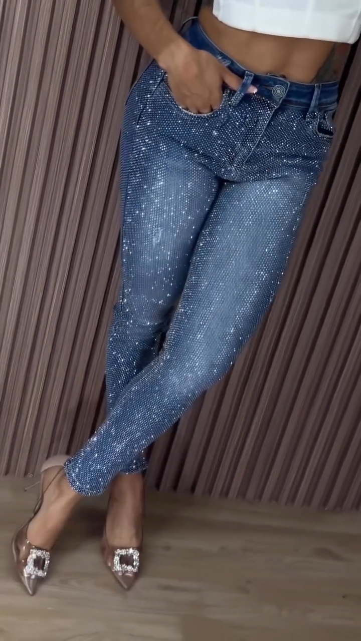 Women's Rhinestone Skinny Jeans