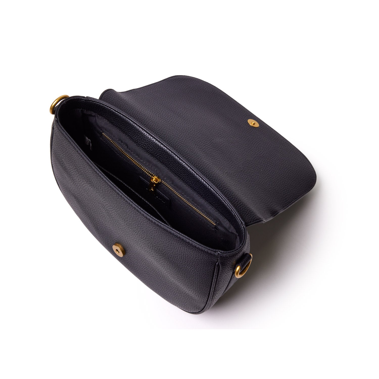 MEDIUM PEBBLE SHOULDER BAG - BLACK