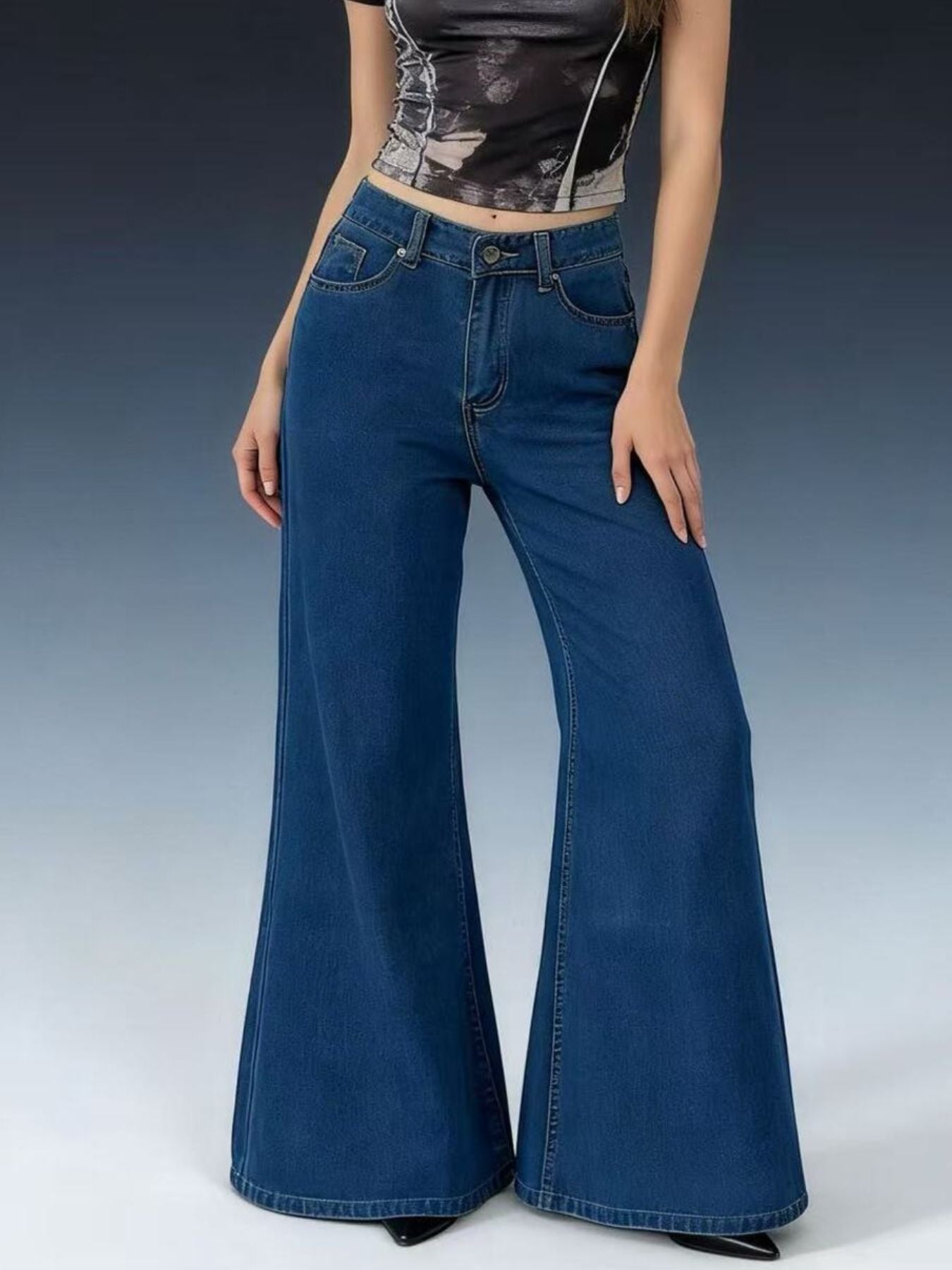 High-Waisted Flare Leg Jeans