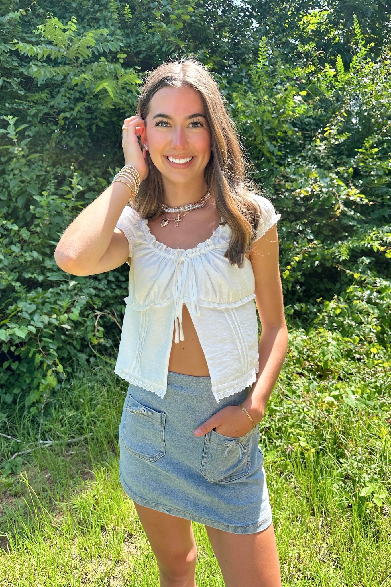 Cap Sleeve Square Neck Open Top