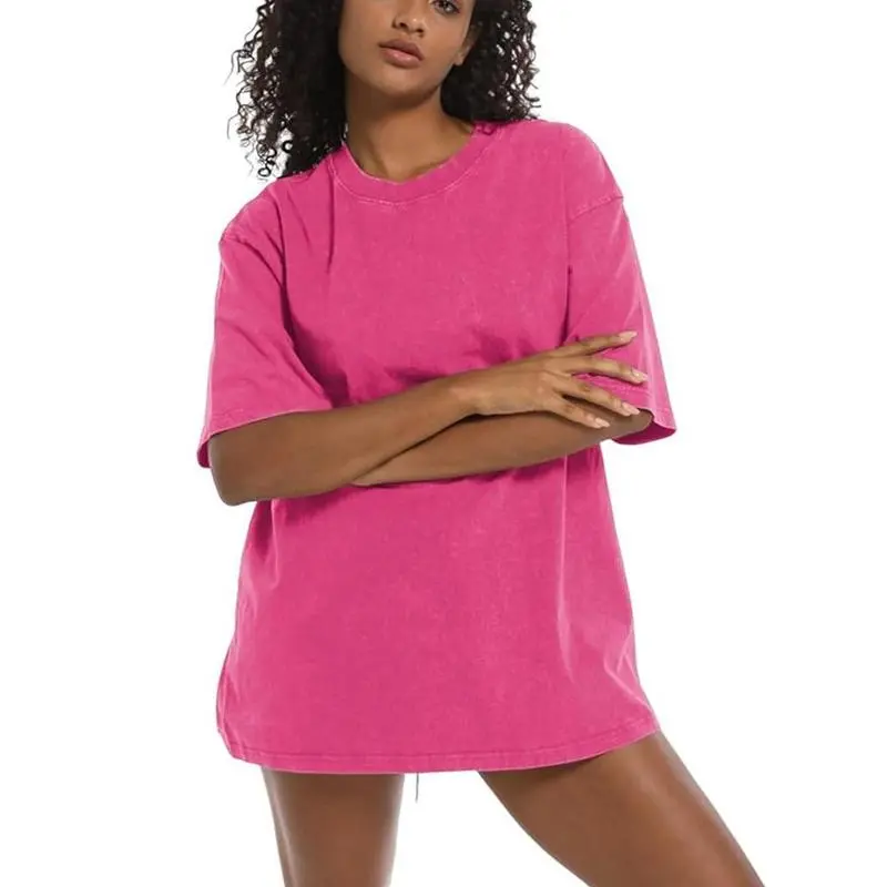 Acid Wash Women's Oversized Cotton T-Shirt
