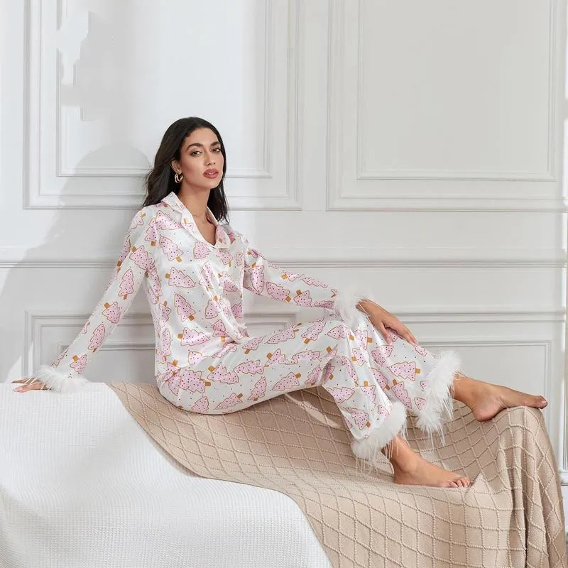 Women Christmas Pajamas Lounge Set