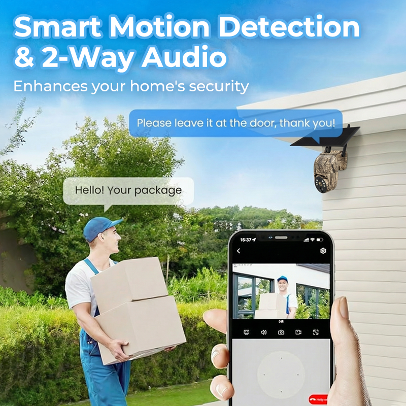 Solar-Powered PTZ Security Camera