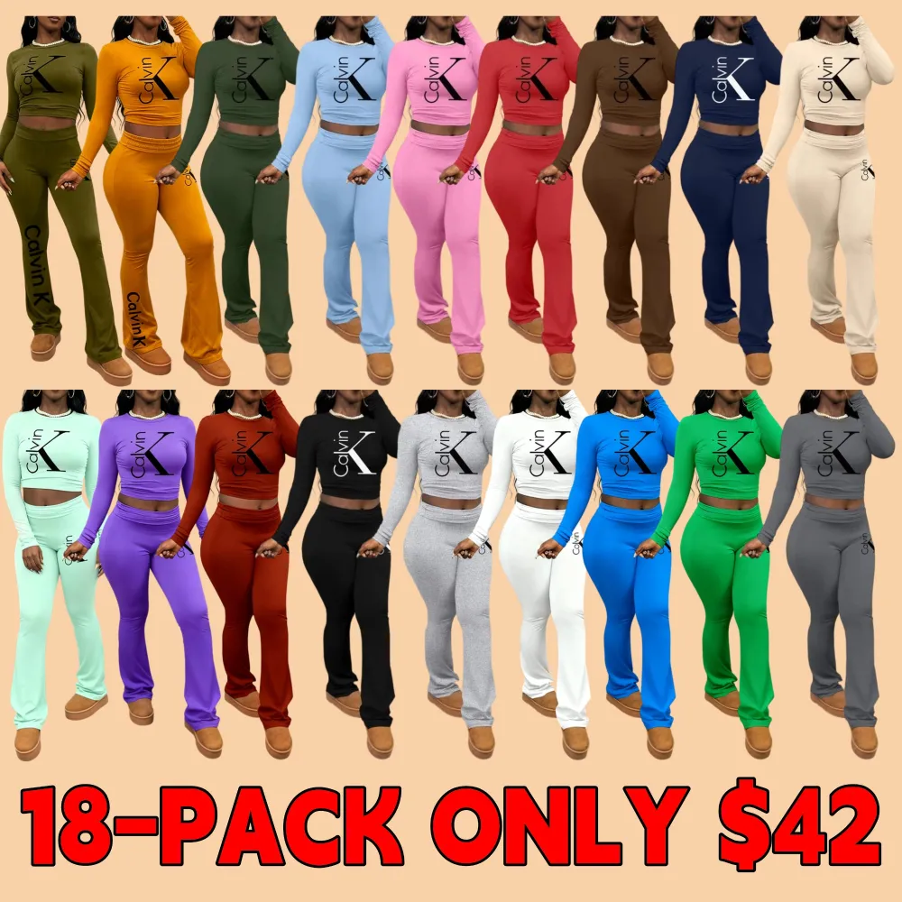 Women's two-piece letter print suit