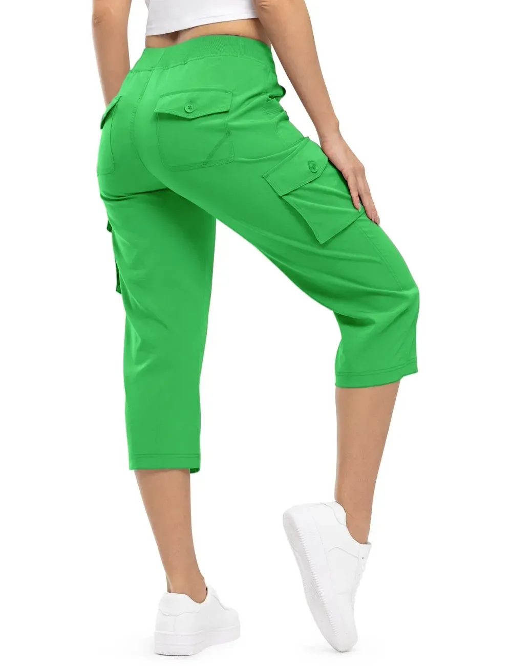 🔥Last day promotion🔥Women's Cargo Capris Lightweight Hiking Pants Shorts Cropped Cotton