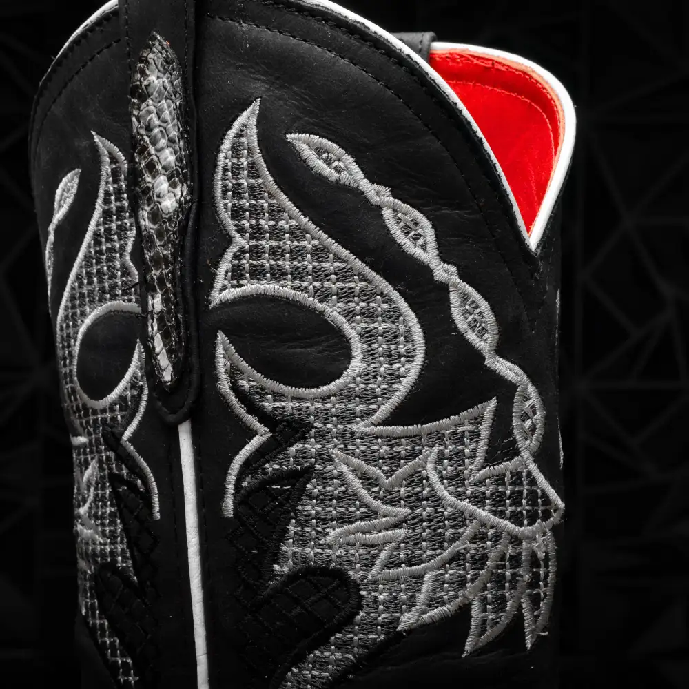 Natural Python Leather Boots - Square Toe