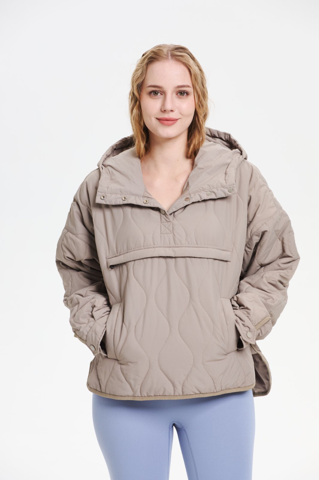 Women's Packable Quilted Water - Repellent Hooded Pullover