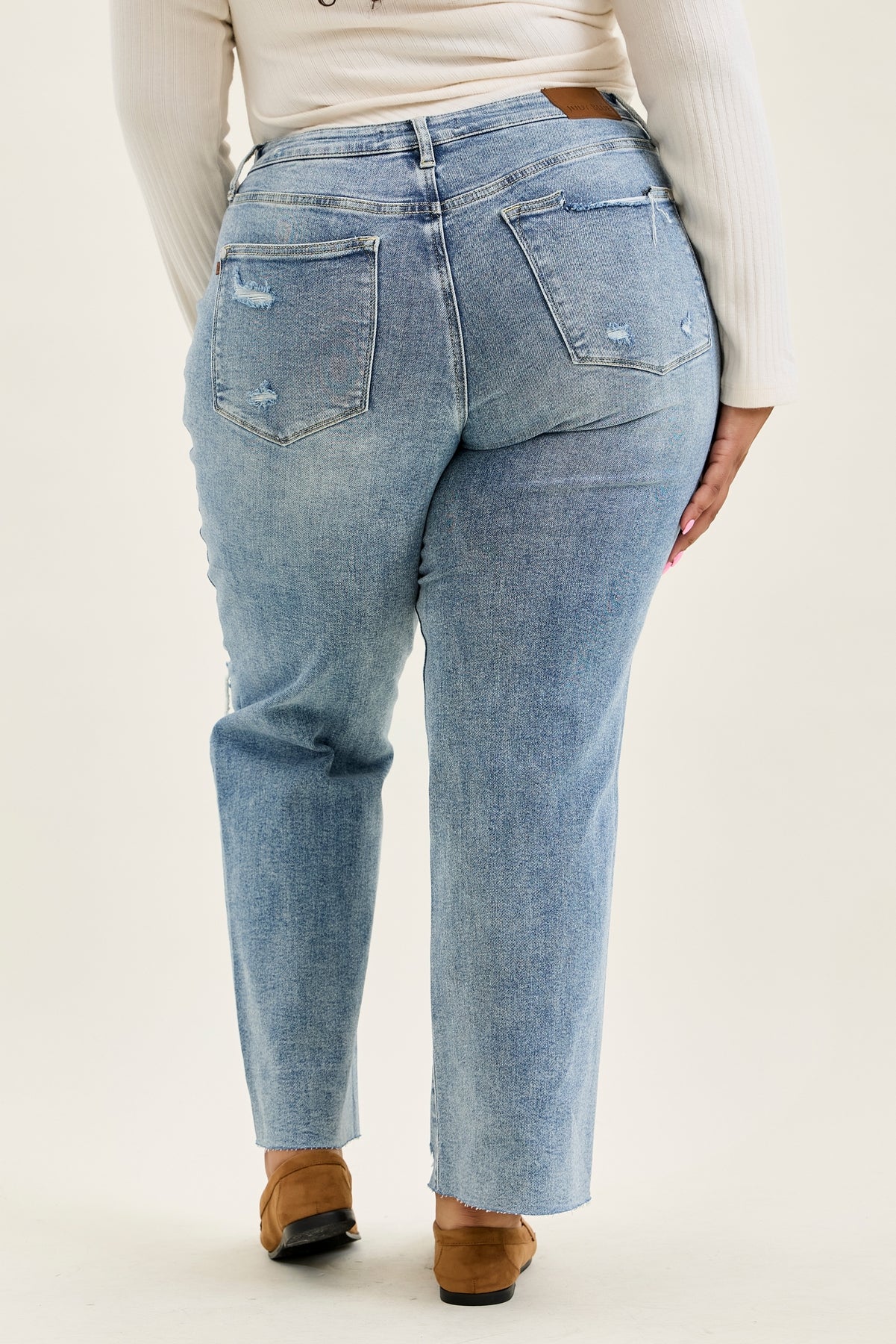 Brenda Retro 90s Destructed Straight - PLUS