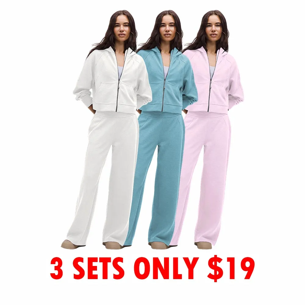 Women's Waffle Lounge Set – Hoodie & Wide-Leg Pant