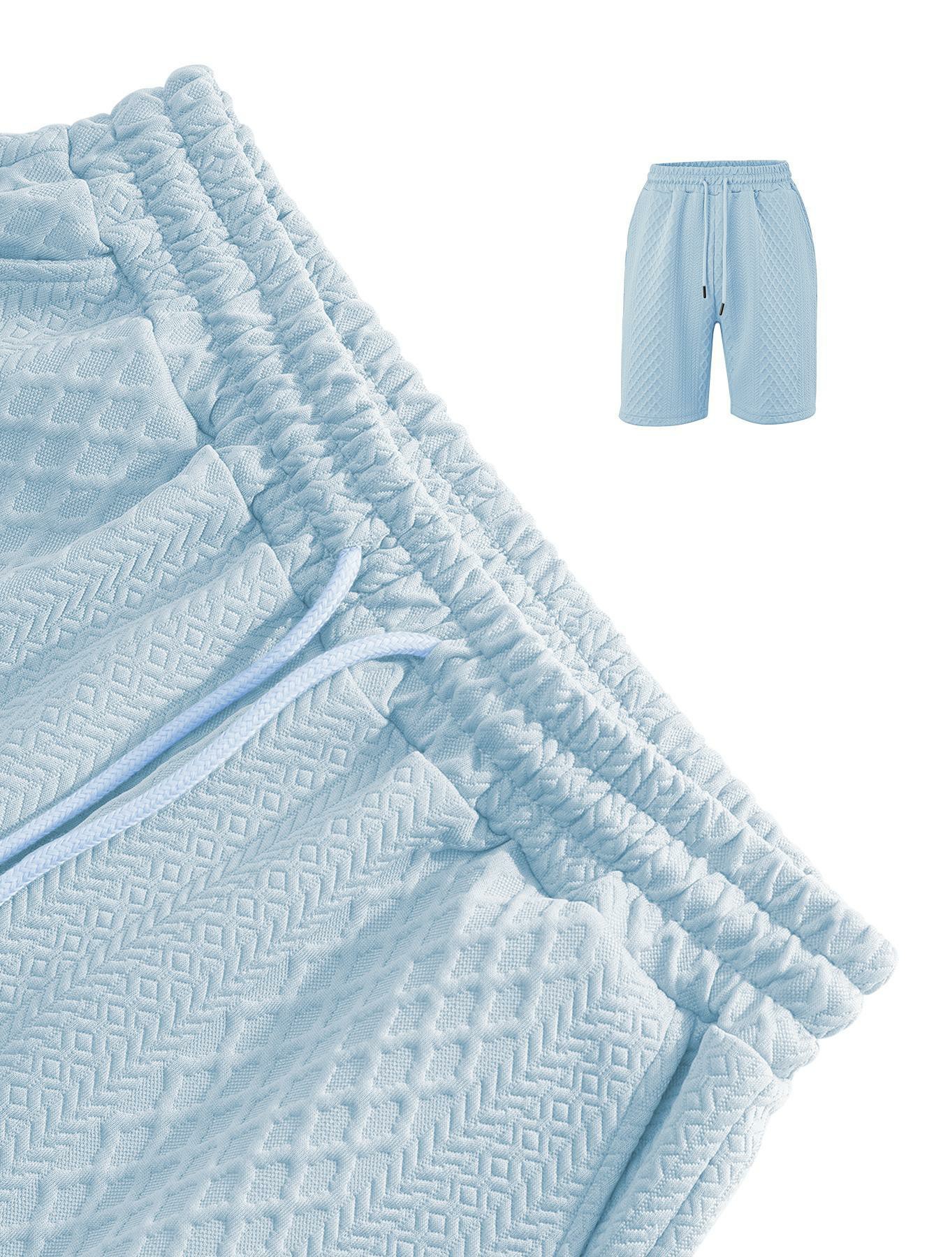 Men’s Polo Shirt & Drawstring Shorts Set – Breathable Casual 2-Piece Outfit