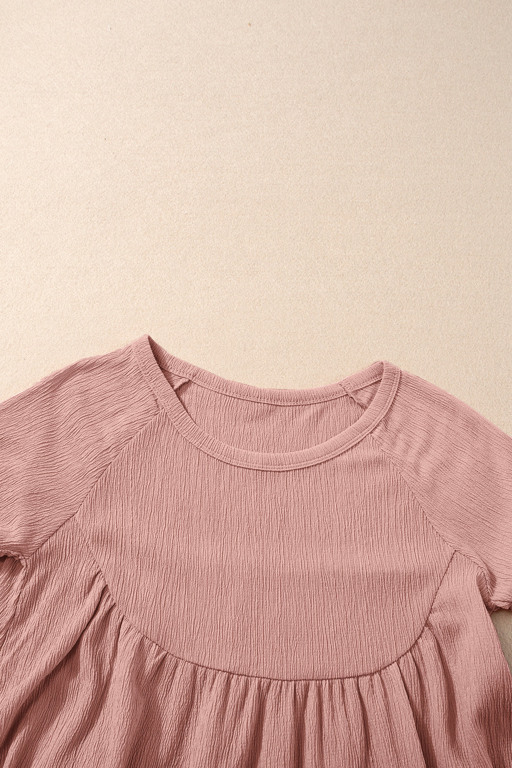 Solid Short Sleeve Ruffle Hem Top