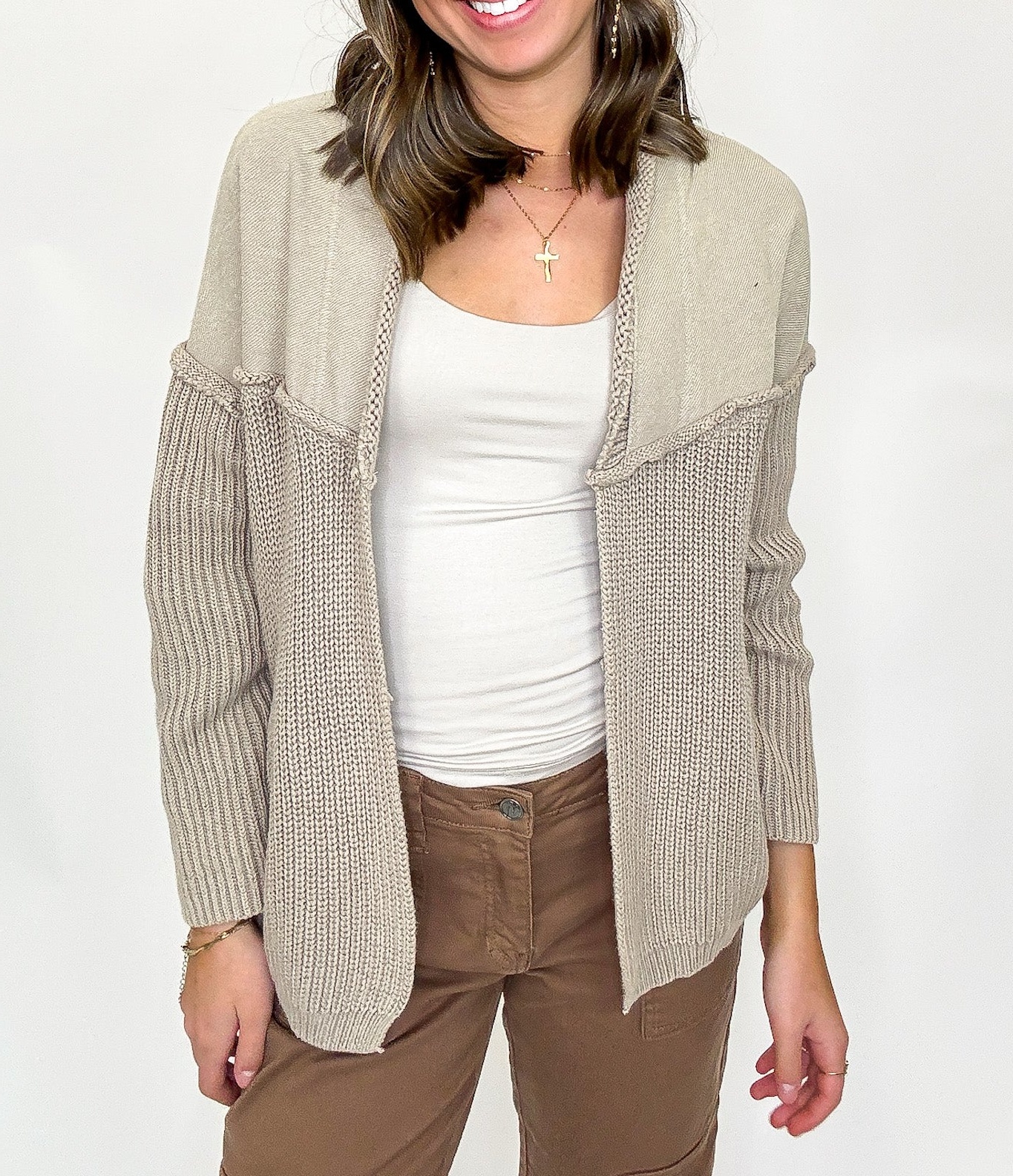 Knit Contrast Cardigan