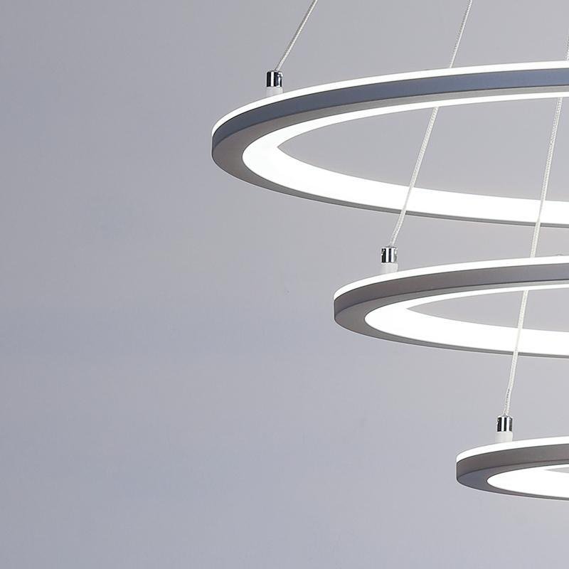 4 Rings Chandelier Light LED Mid-century Chandeliers with Remote