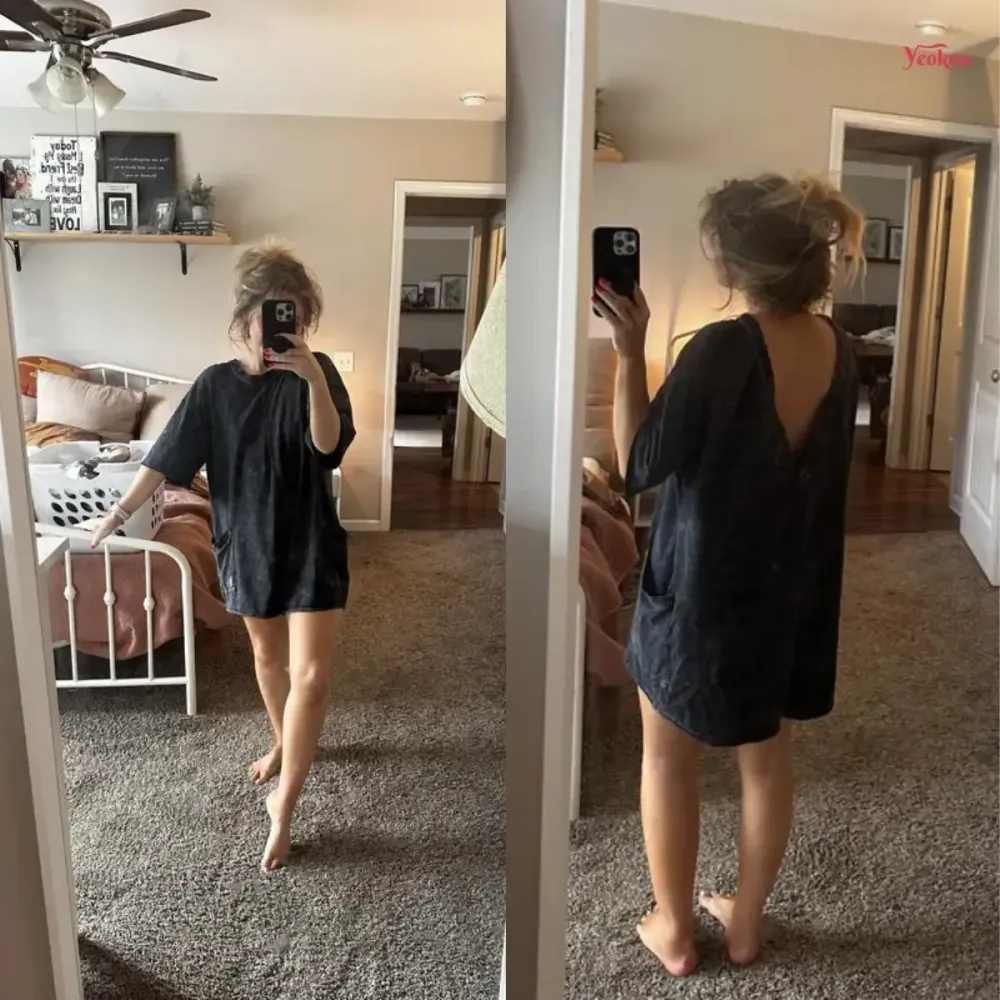 Women's Oversized Athletic Jumpsuit Casual Romper Overall Workout Tee Hot Short Romper