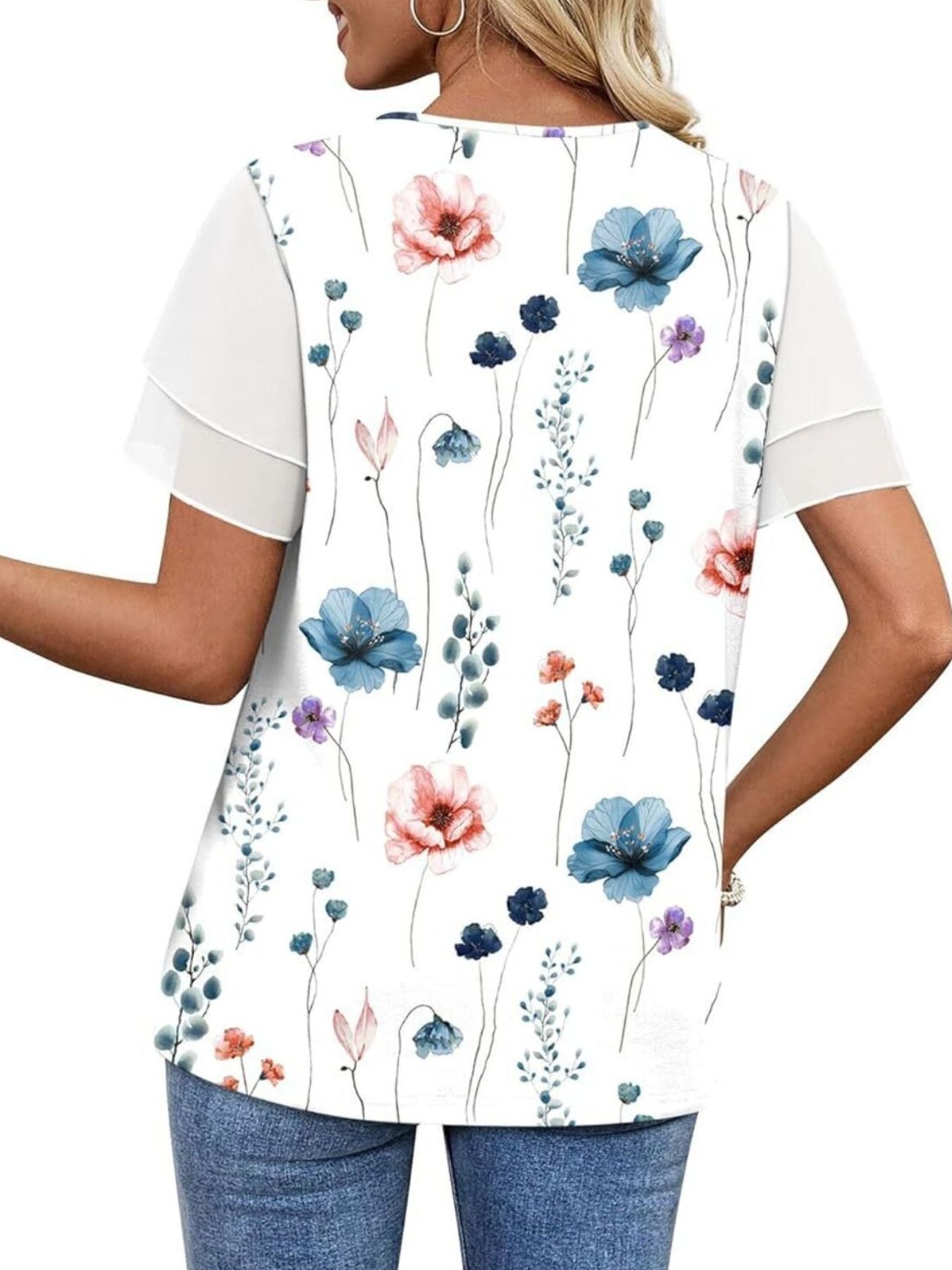 Layered Short Sleeve Round Neck T-Shirt