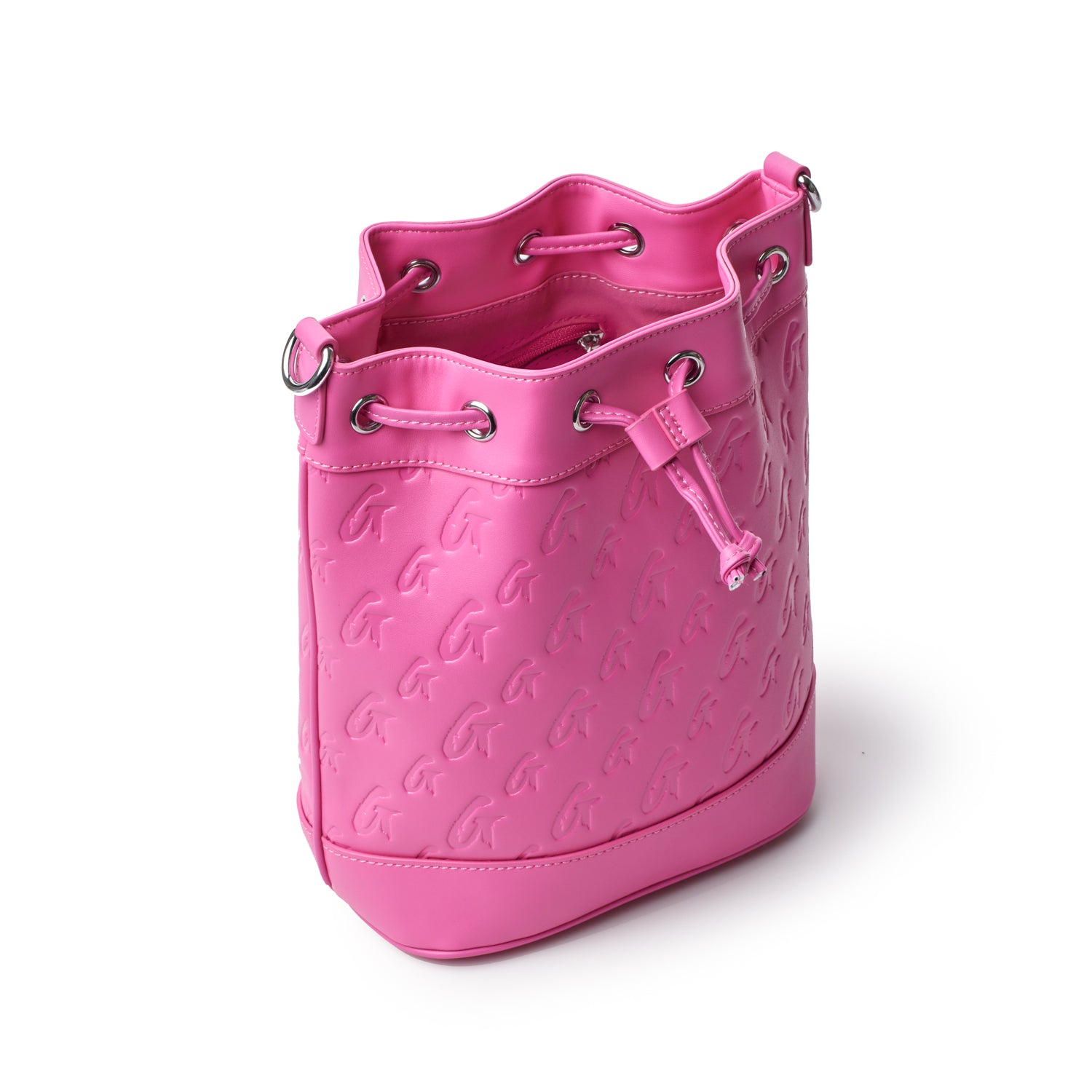 MEDIUM MONOGRAM BUCKET BAG - HOT PINK