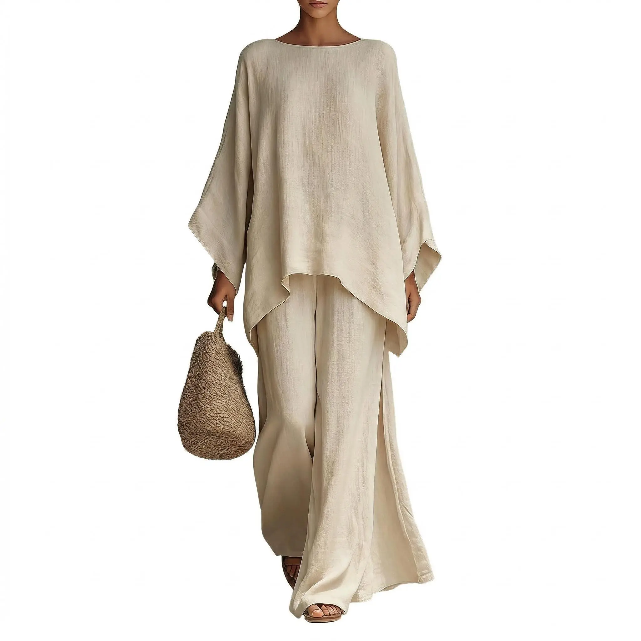 Boho Linen Two-Piece Set – Breezy Vacation Outfit